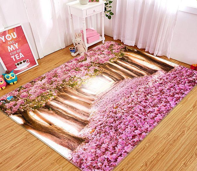 3D Cherry Blossom Avenue 139 Non Slip Rug Mat Mat AJ Creativity Home 