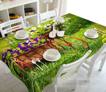 3D Grassland Flowers Bike 973 Tablecloths Wallpaper AJ Wallpaper 