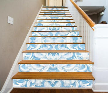 3D White Feathers 1323 Stair Risers Wallpaper AJ Wallpaper 