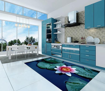 3D Pure Water Lily 061 Kitchen Mat Floor Mural Wallpaper AJ Wallpaper 