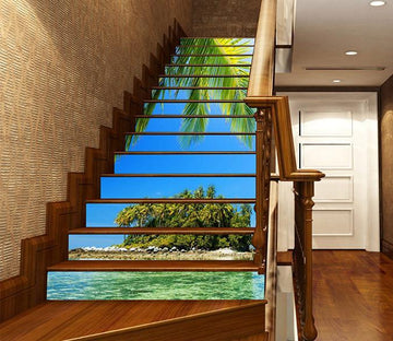 3D Sea Island Coconut Trees 1573 Stair Risers Wallpaper AJ Wallpaper 
