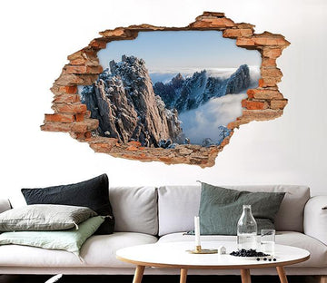 3D Snow Mountains Peak 204 Broken Wall Murals Wallpaper AJ Wallpaper 
