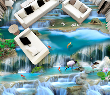 3D Flowing River Floor Mural Wallpaper AJ Wallpaper 2 