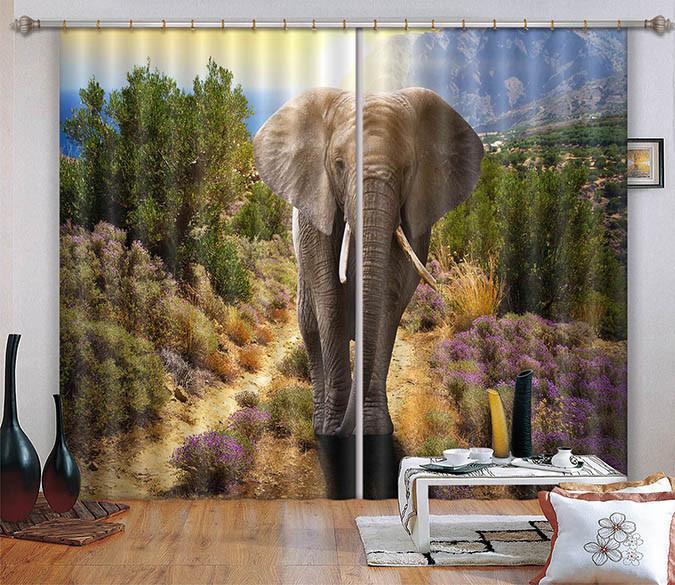 3D Big Elephant 59 Curtains Drapes Wallpaper AJ Wallpaper 