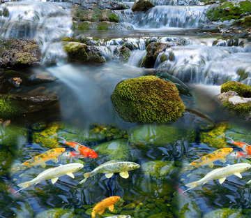 3D River Fishes Floor Mural Wallpaper AJ Wallpaper 2 