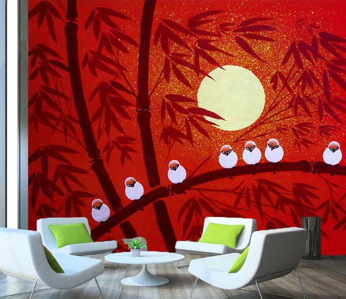 A Row Of Birds Wallpaper AJ Wallpaper 2 