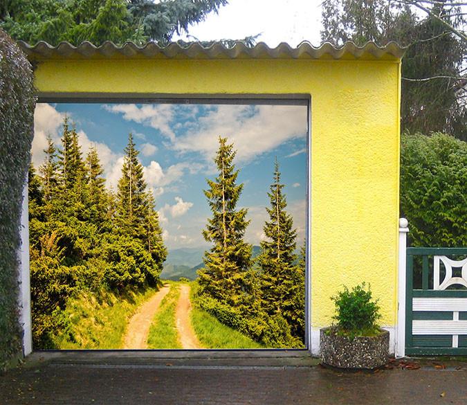 3D Mountain Road Trees 25 Garage Door Mural Wallpaper AJ Wallpaper 