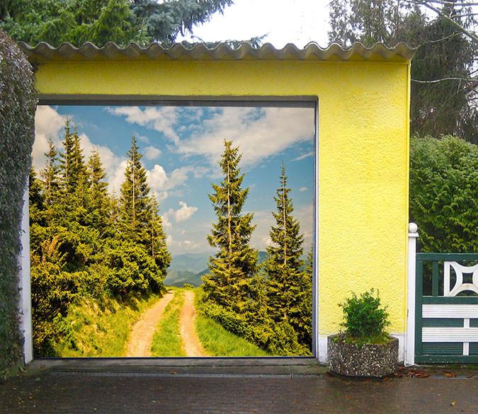 3D Mountain Road Trees 25 Garage Door Mural Wallpaper AJ Wallpaper 