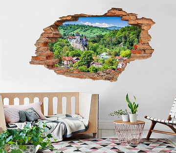 3D Mountain Town Scenery 188 Broken Wall Murals Wallpaper AJ Wallpaper 