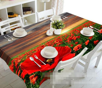3D Flowers Field Sunset 1160 Tablecloths Wallpaper AJ Wallpaper 