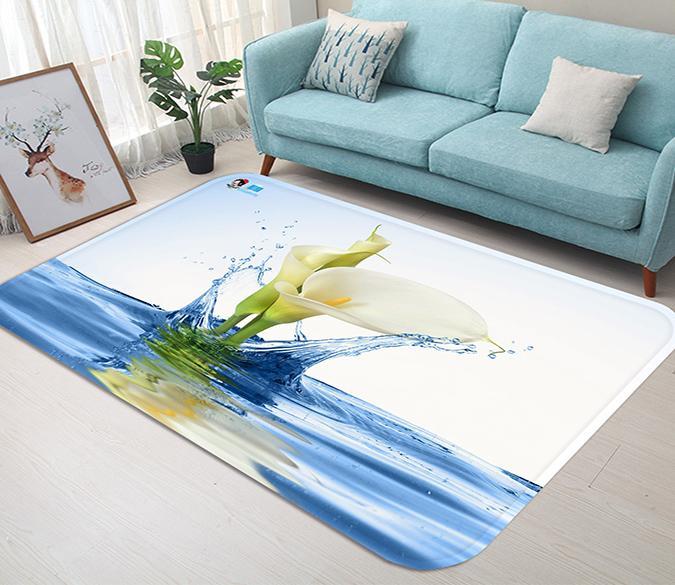 3D Pure White Flowers 78 Non Slip Rug Mat Mat AJ Creativity Home 