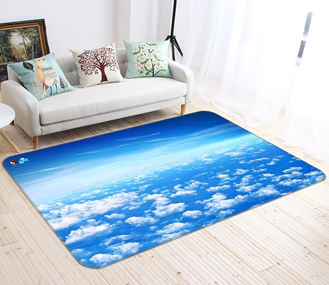 3D Blue Sky Floating Clouds 156 Non Slip Rug Mat Mat AJ Creativity Home 