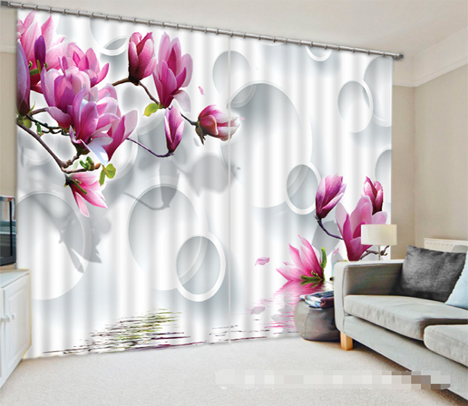 3D Pretty Rings And Flowers 1314 Curtains Drapes Wallpaper AJ Wallpaper 