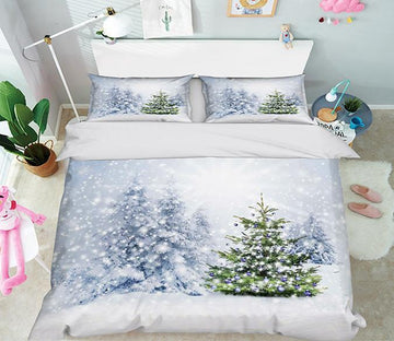 3D Snow Field Christmas Tree 351 Bed Pillowcases Quilt Wallpaper AJ Wallpaper 
