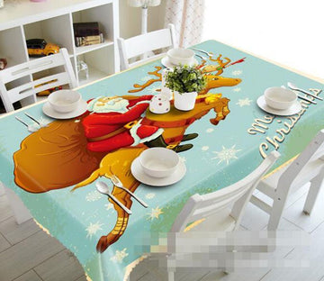 3D Santa Claus Reindeer 1482 Tablecloths Wallpaper AJ Wallpaper 