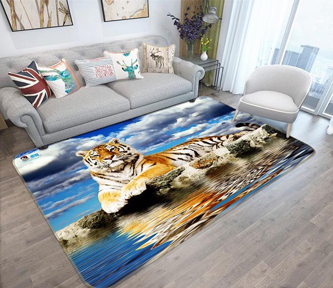3D Seaside Tiger 279 Non Slip Rug Mat Mat AJ Creativity Home 