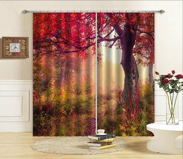3D Pretty Red Trees 652 Curtains Drapes Wallpaper AJ Wallpaper 