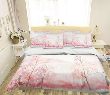3D Pretty Pink Trees 132 Bed Pillowcases Quilt Wallpaper AJ Wallpaper 