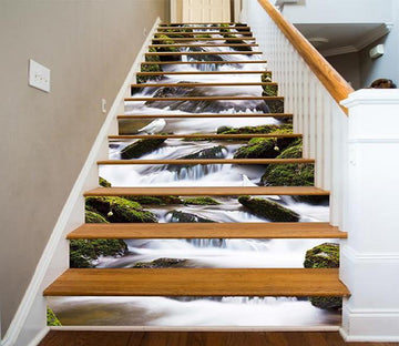 3D River Doves 1405 Stair Risers Wallpaper AJ Wallpaper 
