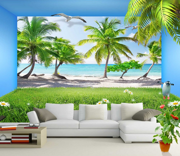 Beach And Grassland Wallpaper AJ Wallpaper 
