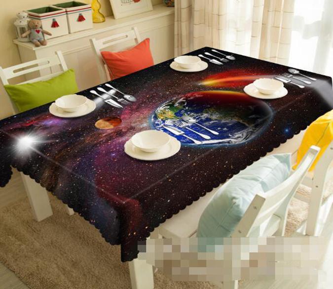 3D Space Stars Earth 1233 Tablecloths Wallpaper AJ Wallpaper 