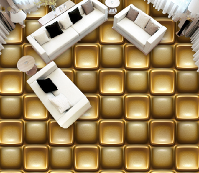 3D Metal Square Floor Mural Wallpaper AJ Wallpaper 2 