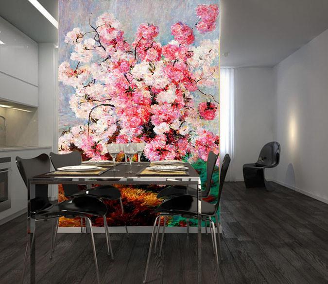 Pink Flowers Painting Wallpaper AJ Wallpaper 2 