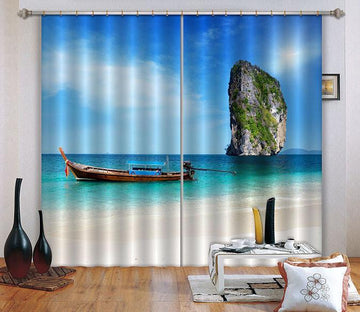 3D Sea Stone Mountain 682 Curtains Drapes Wallpaper AJ Wallpaper 