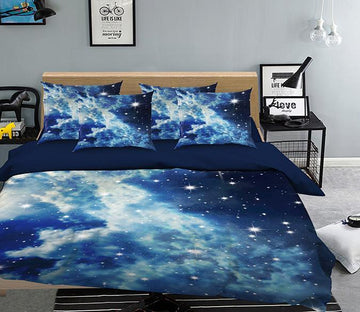 3D Blue Sky Shiny Stars 259 Bed Pillowcases Quilt Wallpaper AJ Wallpaper 