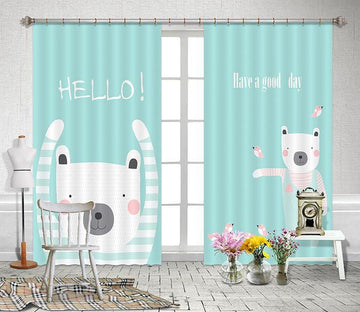 3D Cartoon Bear Pattern 2366 Curtains Drapes Wallpaper AJ Wallpaper 
