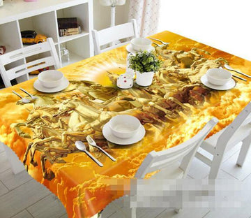 3D Golden Horses 867 Tablecloths Wallpaper AJ Wallpaper 