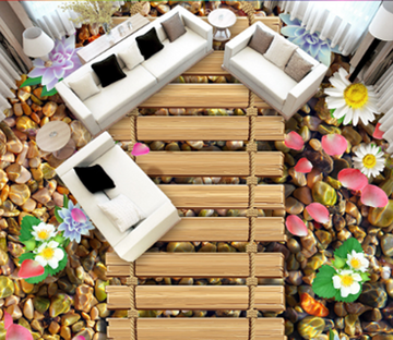 3D Hanging Bridge Floor Mural Wallpaper AJ Wallpaper 2 