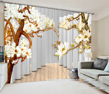 3D Corridor Flowers Trees 953 Curtains Drapes Wallpaper AJ Wallpaper 