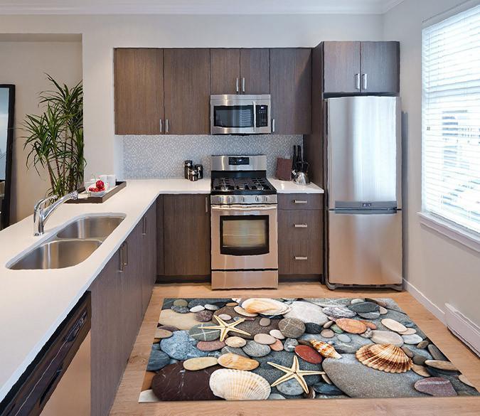 3D Stones Shells 573 Kitchen Mat Floor Mural Wallpaper AJ Wallpaper 