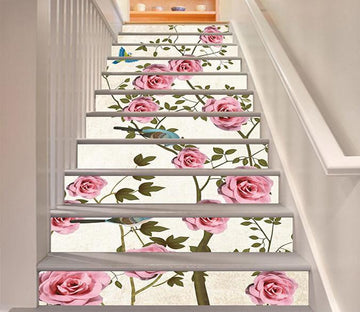 3D Flowers And Birds 1528 Stair Risers Wallpaper AJ Wallpaper 