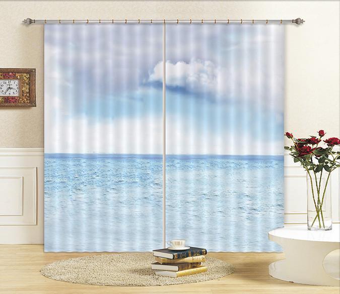 3D Hazy Vast Sea 314 Curtains Drapes Wallpaper AJ Wallpaper 