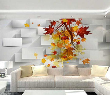 Maple Leaves Rectangles Wallpaper AJ Wallpaper 