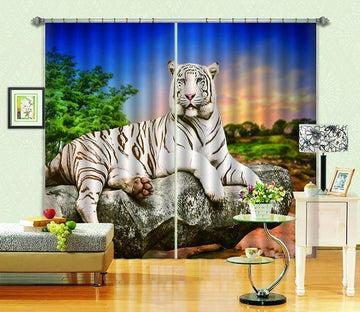 3D Stone Tiger 798 Curtains Drapes Wallpaper AJ Wallpaper 
