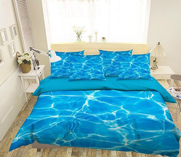 3D Blue Shiny Water 256 Bed Pillowcases Quilt Wallpaper AJ Wallpaper 
