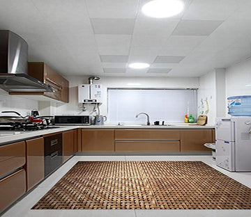 3D Vintage Bamboo Weave Kitchen Mat Floor Mural Wallpaper AJ Wallpaper 