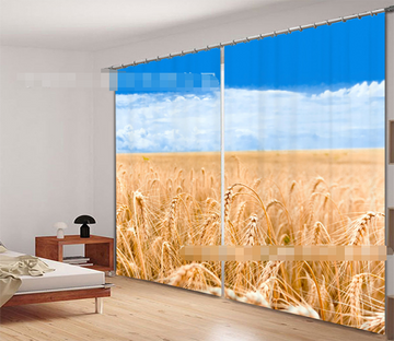 3D Vast Wheat Field 2169 Curtains Drapes Wallpaper AJ Wallpaper 