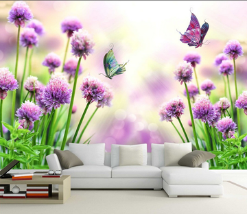 Purple Flowers And Butterflies Wallpaper AJ Wallpaper 