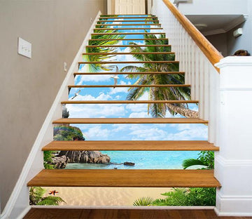 3D Beautiful Beach 780 Stair Risers Wallpaper AJ Wallpaper 