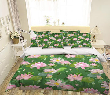 3D Lotus Flowers 249 Bed Pillowcases Quilt Wallpaper AJ Wallpaper 