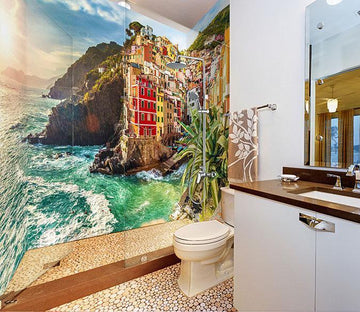3D Sea Coast Town 37 Bathroom Wallpaper Wallpaper AJ Wallpaper 
