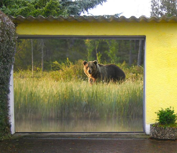 3D Weeds Bear 413 Garage Door Mural Wallpaper AJ Wallpaper 