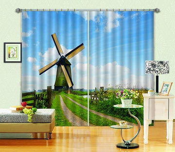 3D Windmill Scenery 801 Curtains Drapes Wallpaper AJ Wallpaper 