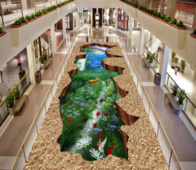 3D Deer Floor Mural Wallpaper AJ Wallpaper 2 