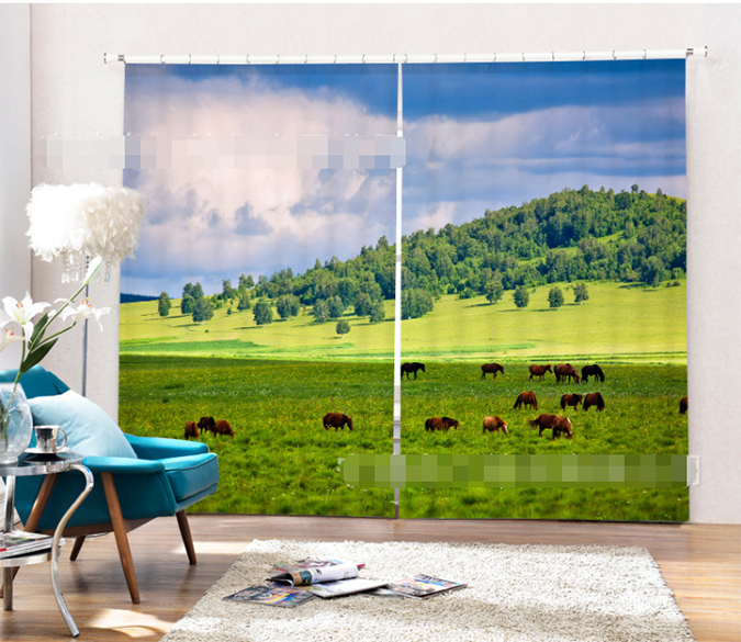 3D Pasture Scenery 1383 Curtains Drapes Wallpaper AJ Wallpaper 