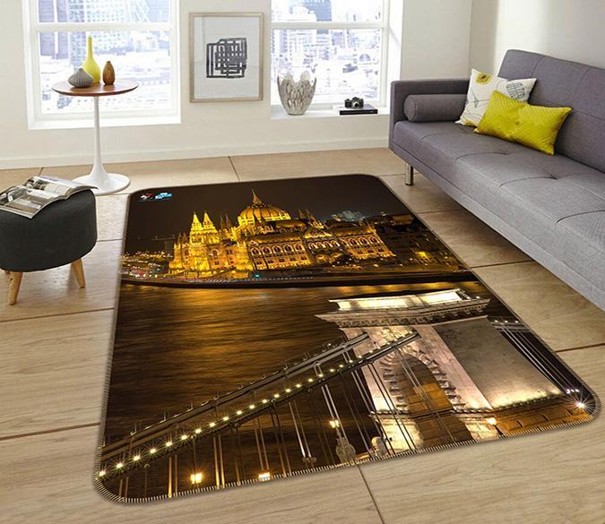 3D European City Night View 137 Non Slip Rug Mat Mat AJ Creativity Home 